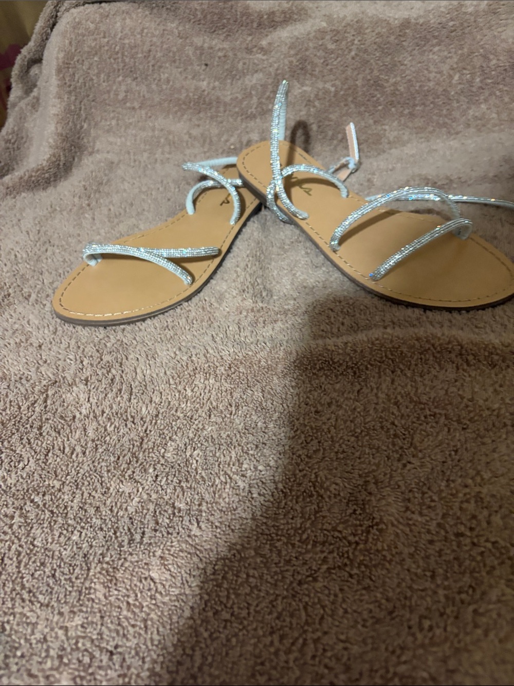 Women’s Silver Strappy Flat Sandals – Sleek Summer Style
